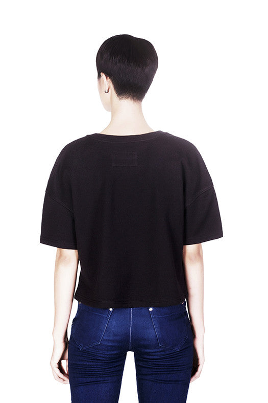 Crowea black sweater by Hanhny backview