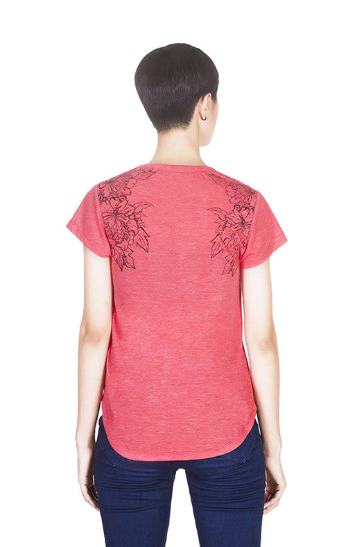 Back view of Mahonia T-shirt by Hanhny