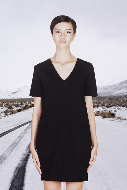 View of black Daphne dress by Hanhny