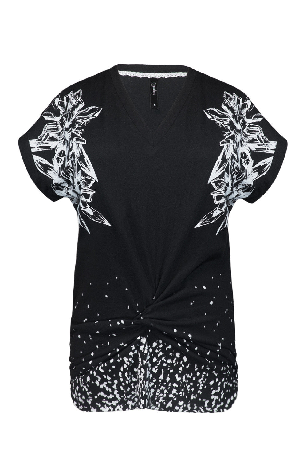 W Galena Twisted Front Tee (black)